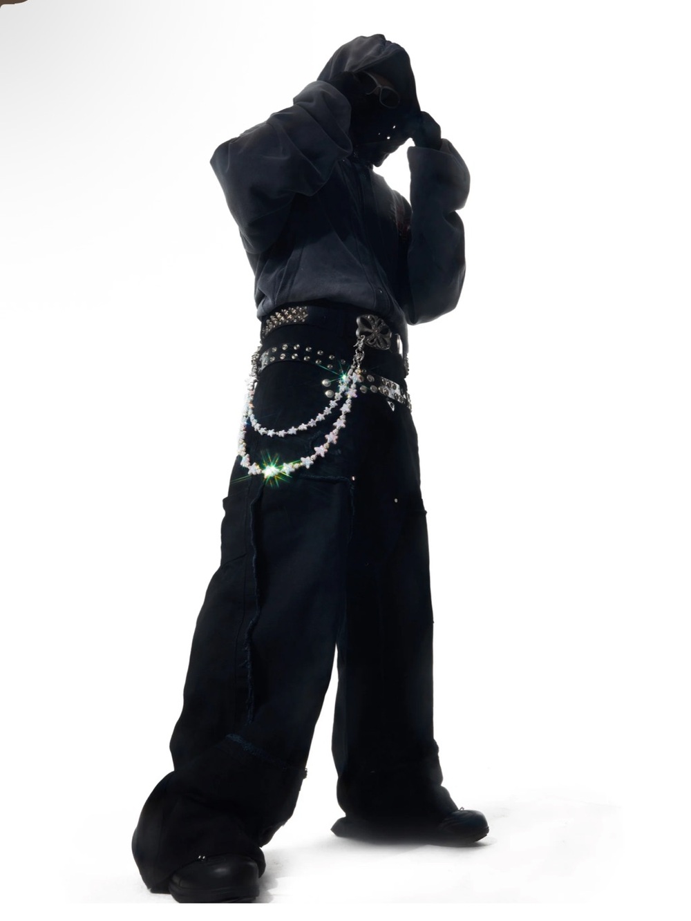 Howss StarFall Rhinestone Star Chain Belt